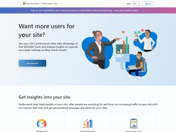 Bing Webmaster Tools - Sign in or signup for Bing Webmaster Tools and improve your site’s perfo
